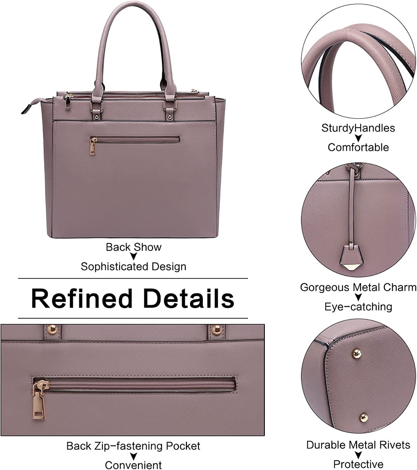 Laptop Bag for Women,Tote Bag,15.6-17 Inch Laptop Bag, Large Tote Bag Teacher Bag Work Bag Briefcase with Multi-Pockets for Girls Work University Travel,Birthday Mother'S Day Graduation Gift for Her