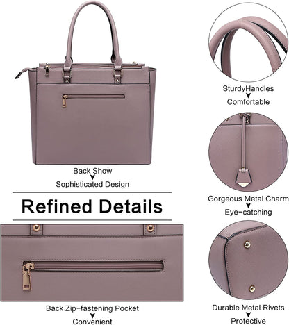 Laptop Bag for Women,Tote Bag,15.6-17 Inch Laptop Bag, Large Tote Bag Teacher Bag Work Bag Briefcase with Multi-Pockets for Girls Work University Travel,Birthday Mother'S Day Graduation Gift for Her