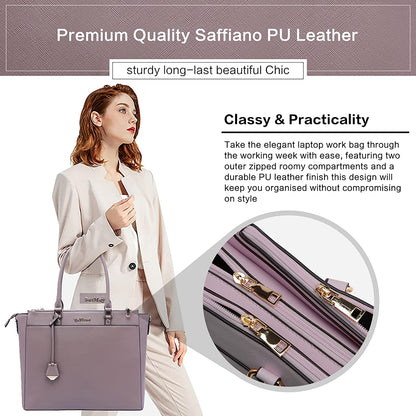 Laptop Bag for Women,Tote Bag,15.6-17 Inch Laptop Bag, Large Tote Bag Teacher Bag Work Bag Briefcase with Multi-Pockets for Girls Work University Travel,Birthday Mother'S Day Graduation Gift for Her